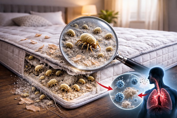 Ácaros no travesseiro e colchão